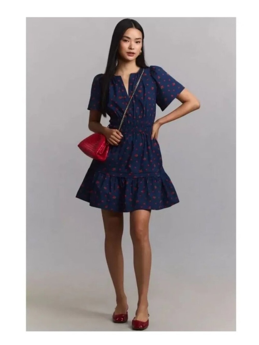 Anthropologie The Somerset Mini in Sapphire Strawberry size Medium